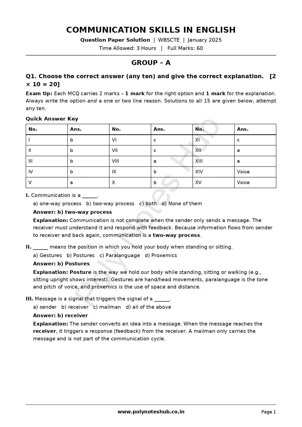 Communication Skills 2021 to 2025 Question Papers Solution PDFs of WBSCTE Board 2 Communication Skills 2021 to 2025 Question Papers Solution PDFs of WBSCTE Board - Image 2