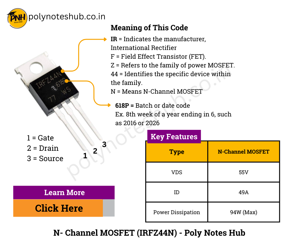 MOSFET Code Reading - MOSFET Code Numbering - Poly Notes Hub