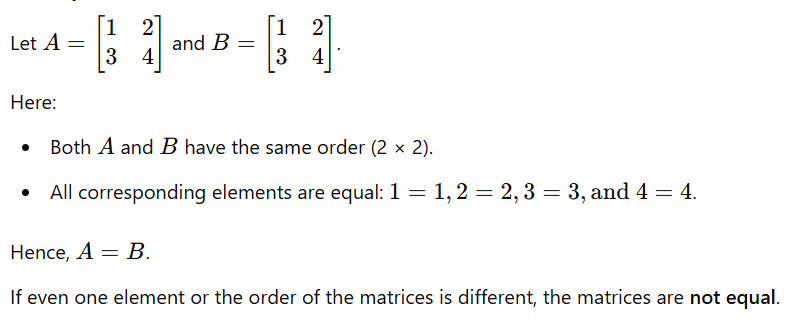 equality of matrix questions - poly notes hub