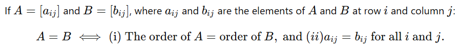 equality of matrices examples with questions and answers - poly notes hub