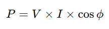 power equation of single phase energy meter