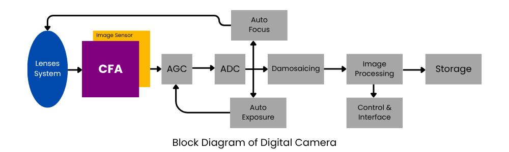 Block Diagram of Digital Camera - Explanation | New Topic Poly Notes Hub Simple Block Diagram of Digital Camera in Embedded System - Poly Notes Hub