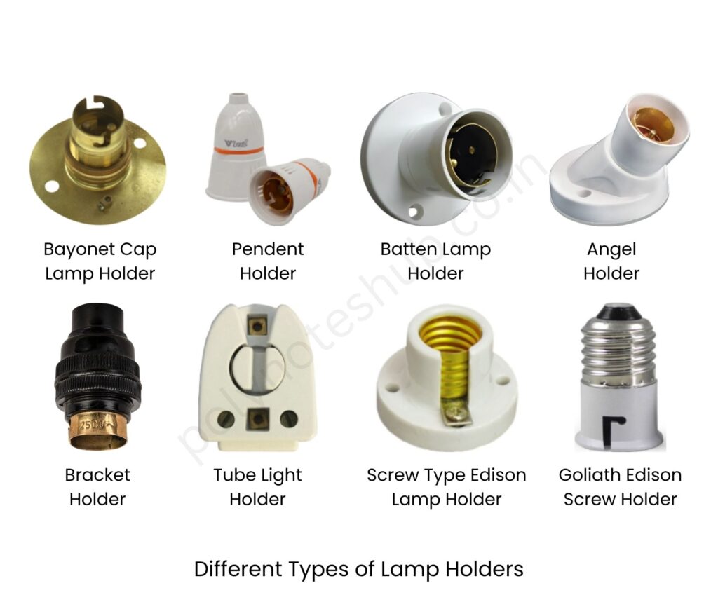 types of lamp holders used in electrical wiring - poly notes hub