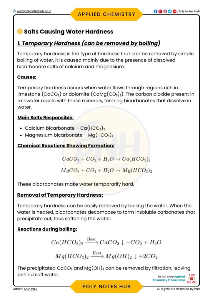 water chapter pdf notes for btech 1st year students - poly notes hub
