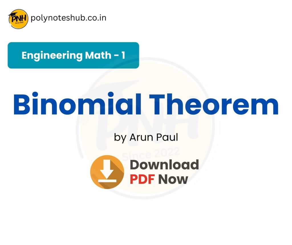 binomial theorem notes pdf download for diploma engineering 1st semester syllabus - poly notes hub