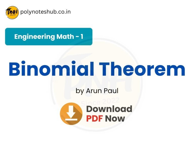 Binomial Theorem PDF Notes Download [2026] - Poly Notes Hub
