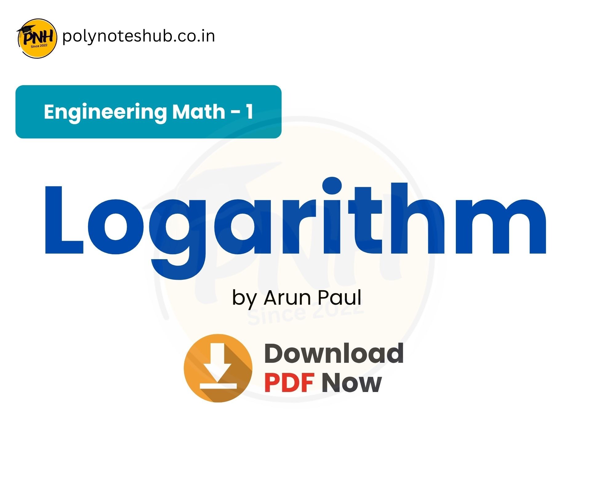 logarithm notes pdf download of engineering mathematics 1 - poly notes hub