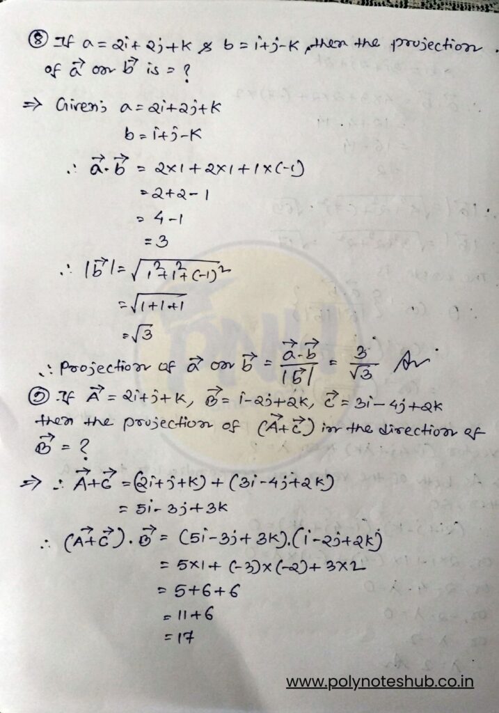 Product of two vectors class 11 notes PDF - poly notes hub