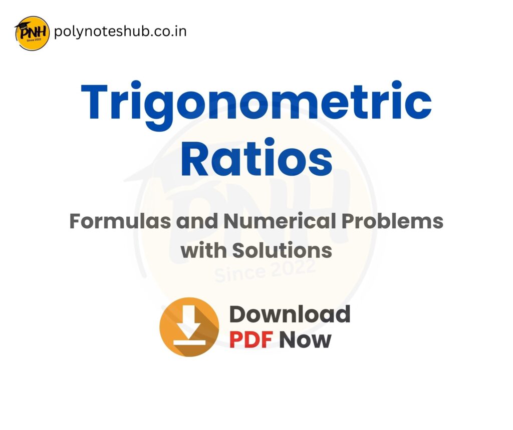 Trigonometric Ratios Questions and Answers PDF Notes download - poly notes hub