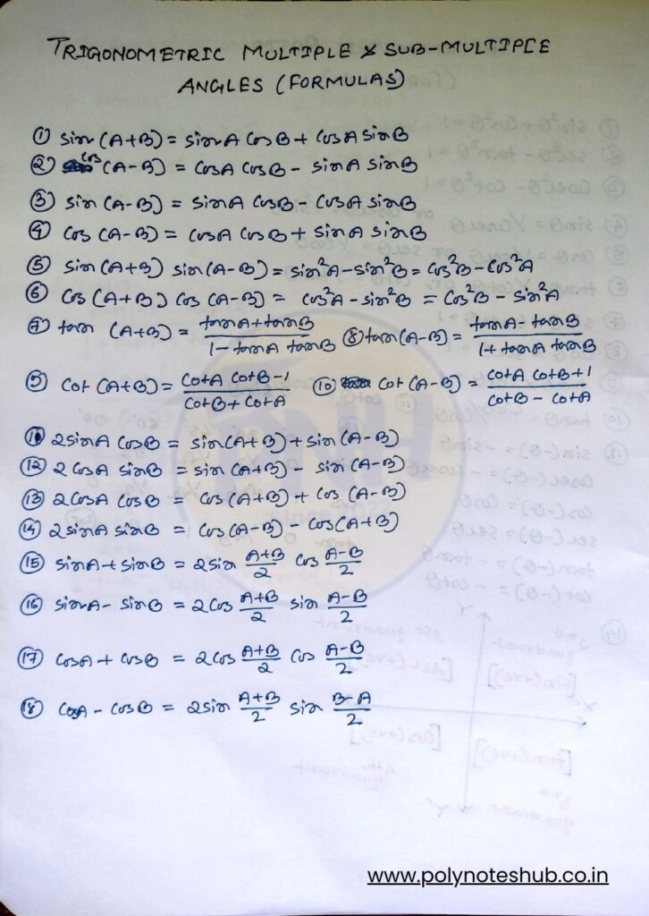 Multiple and Sub Multiple Angles Formula Based Numerical Problems - Poly Notes Hub
