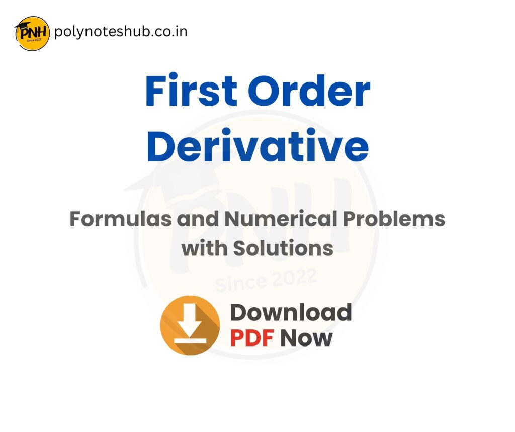 Download the PDF of First Order Derivatives Problems and Solutions - poly notes hub