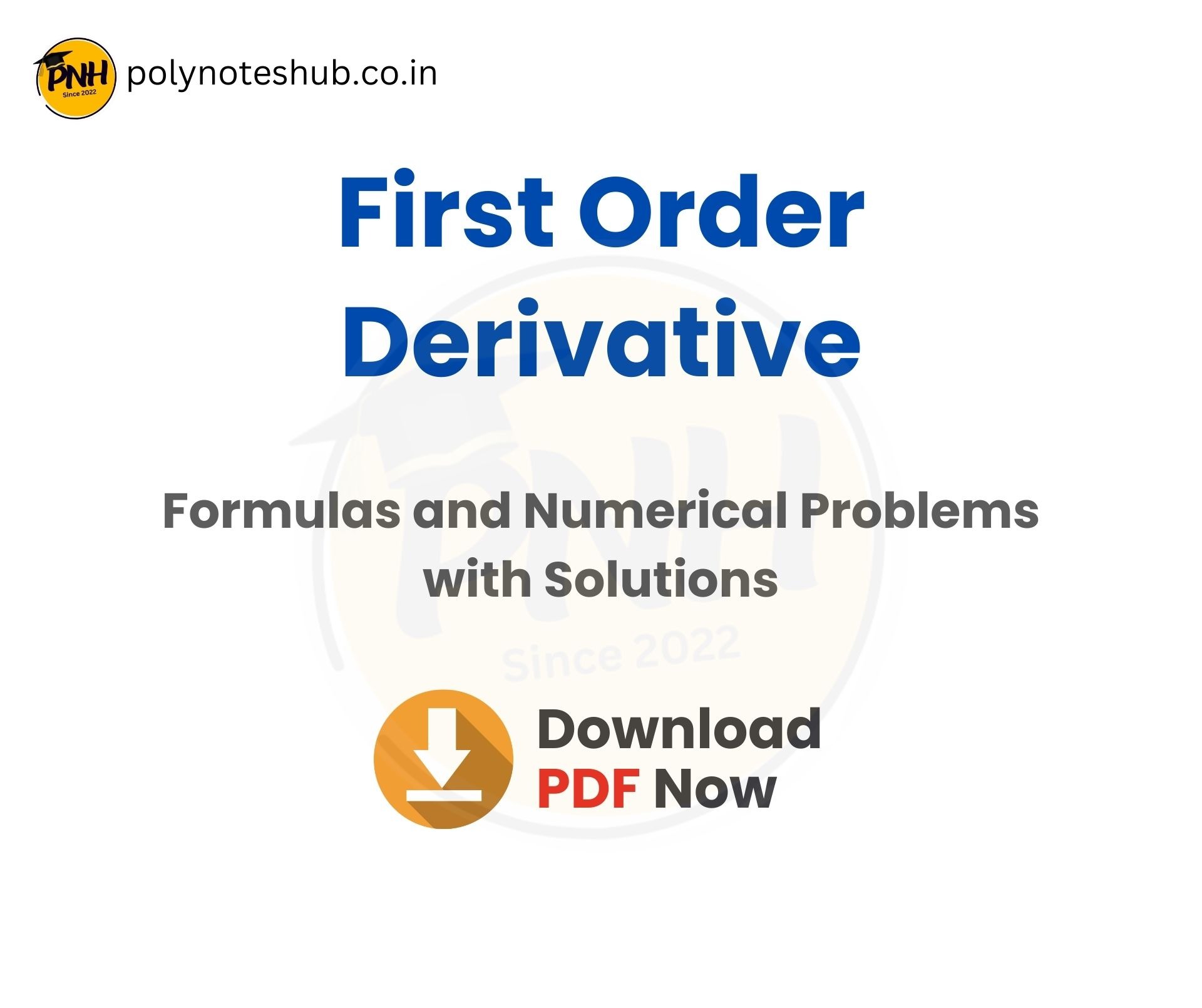 First Order Derivatives Problems and Solutions PDF