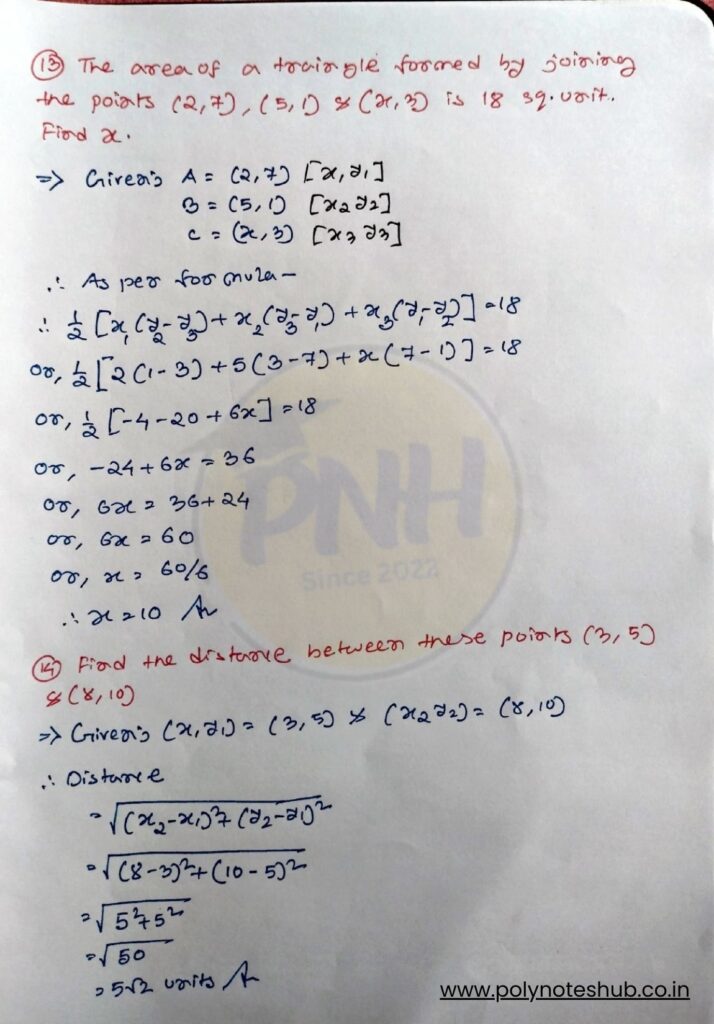 Cartesian and Polar Coordinate System Notes PDF - poly notes hub