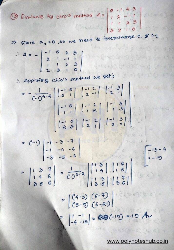 Download Determinants Questions and Answers PDF with problems and solutions - poly notes hub