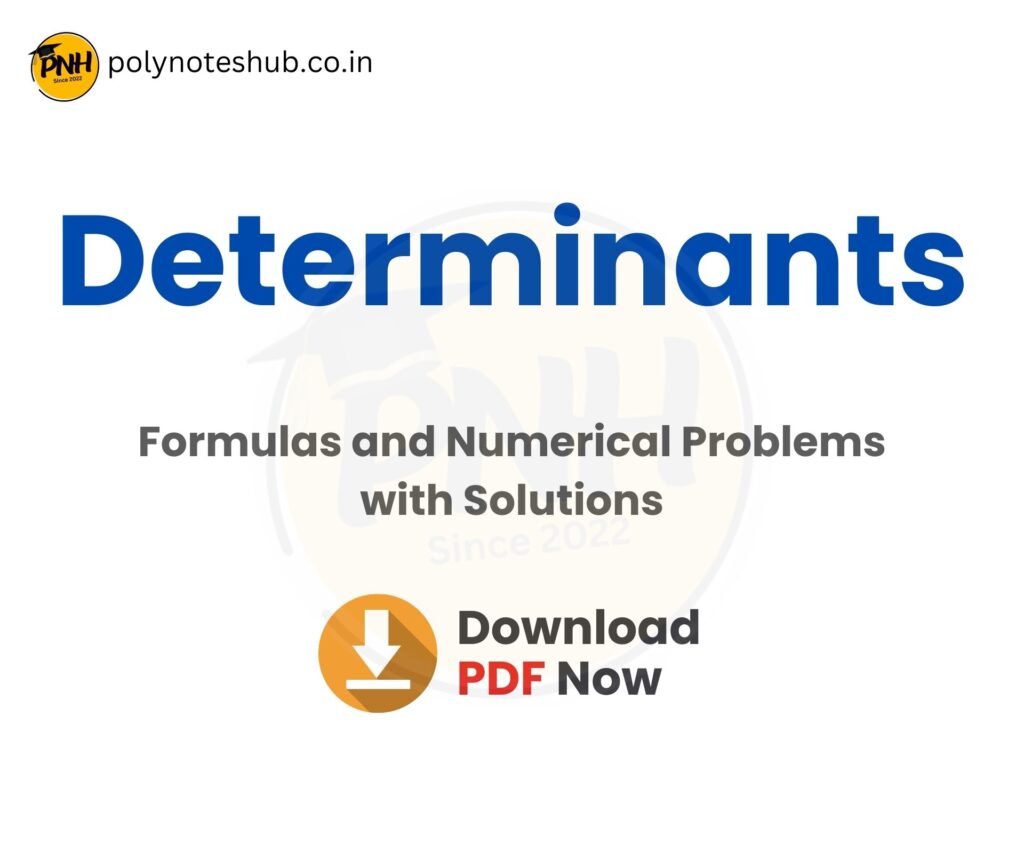 determinants questions and answers pdf of mathematics 2 book - poly notes hub