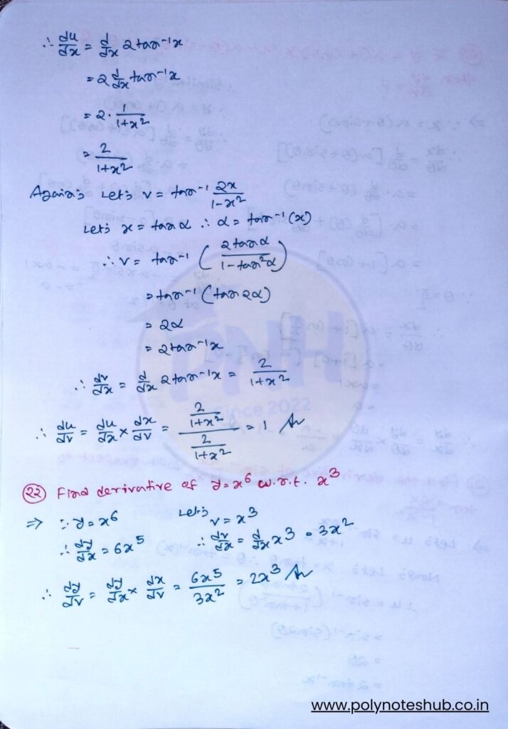 Download the PDF of 1st Order Derivatives questions with answers - poly notes hub