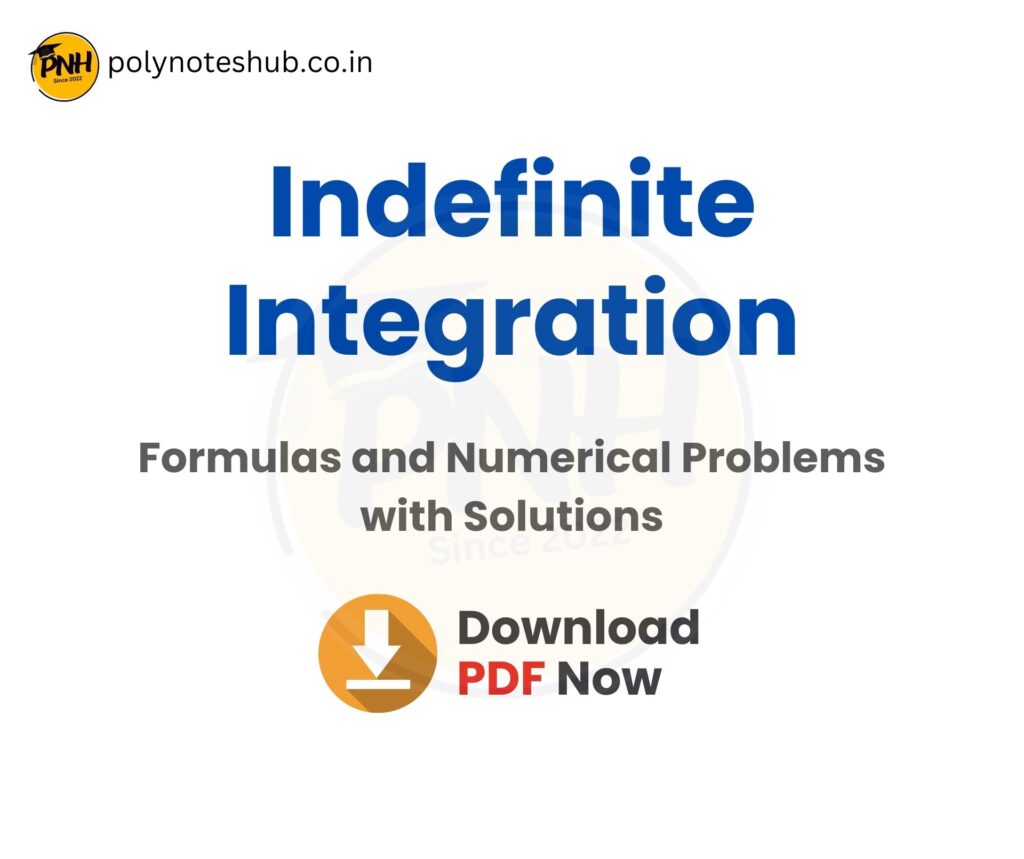 Indefinite Integration Questions with Solutions PDF Handwritten Notes - poly notes hub