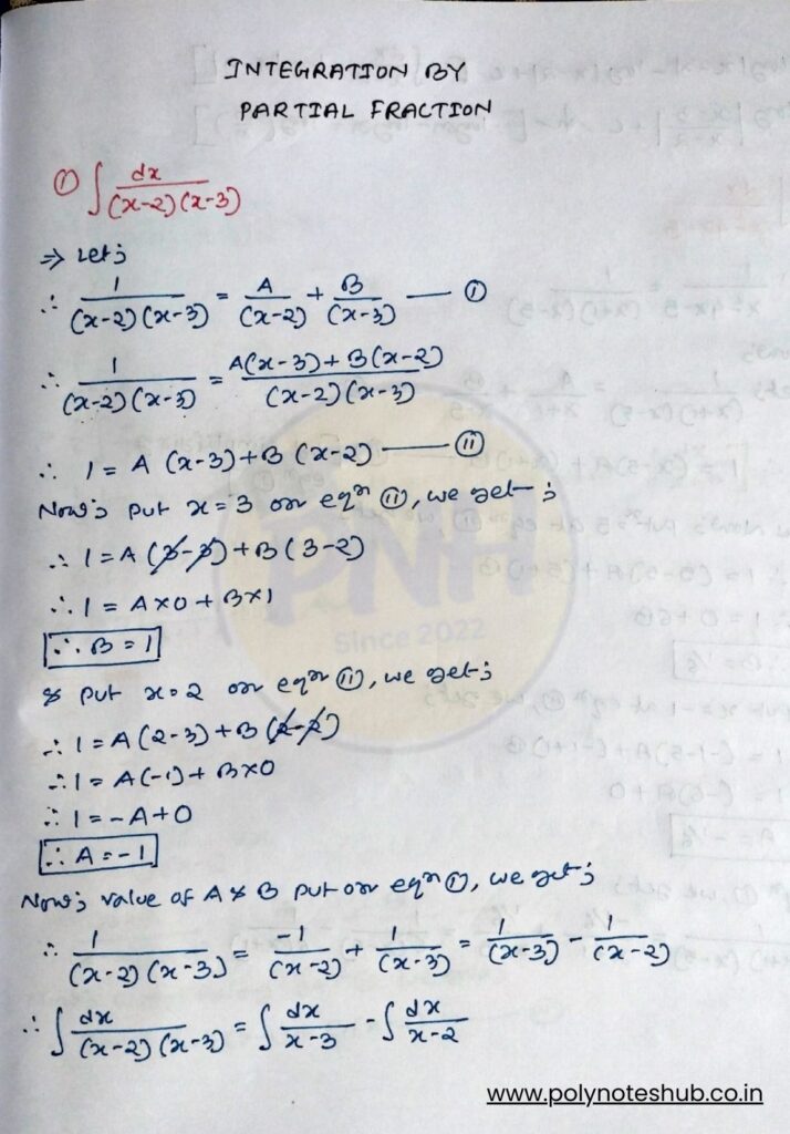 Integration by Partial Fractions Formulas PDF – poly notes hub