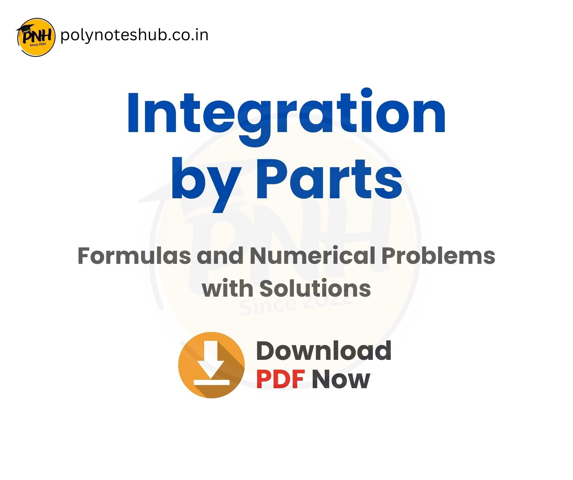 integration by parts handwritten notes pdf with questions and answers - poly notes hub