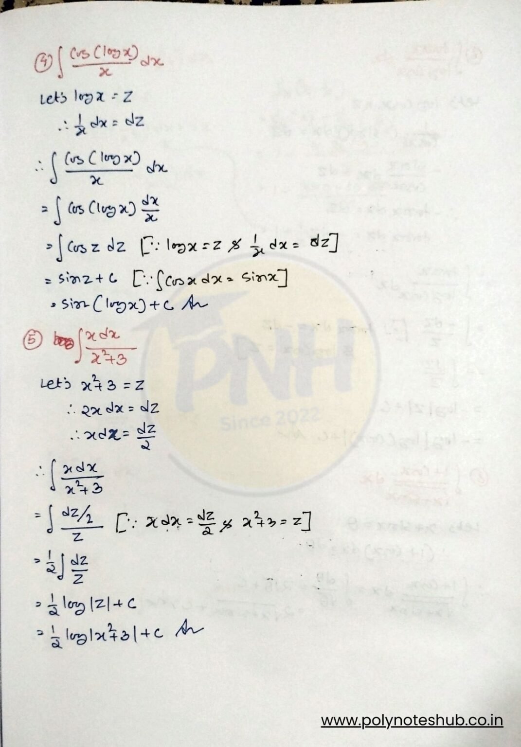 Best Methods of Integration Handwritten Notes PDF [2026] - Poly Notes Hub