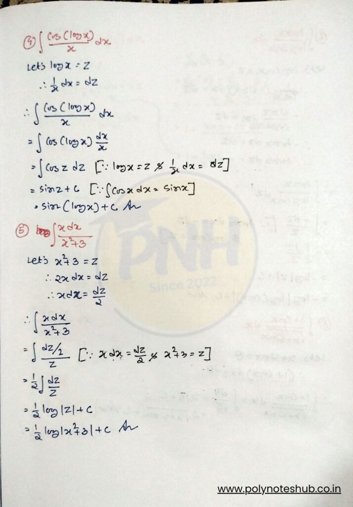 methods of integration questions and answers pdf - poly notes hub