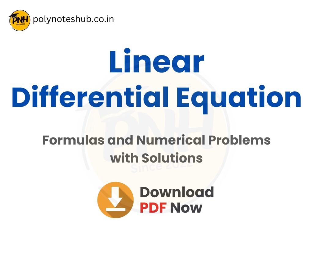 Download Linear Differential Equation Questions and Answers PDF - poly notes hub