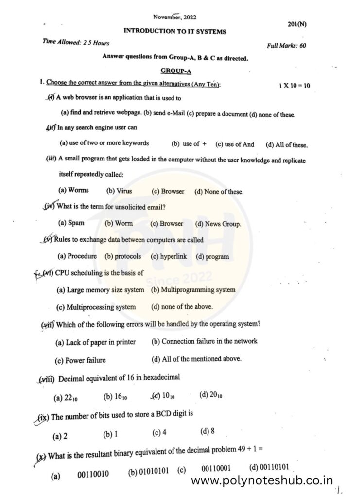 diploma previous year question papers of WBSCTE board - poly notes hub