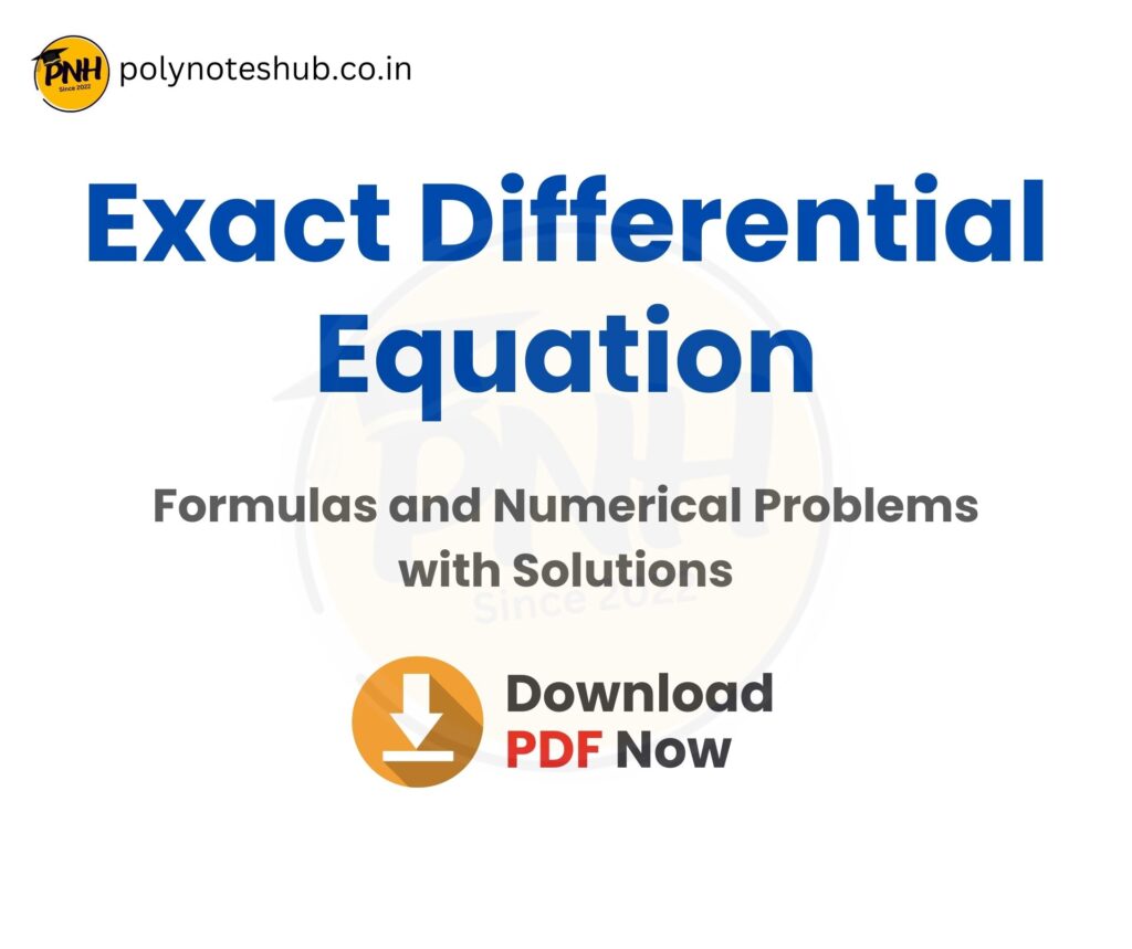 Solution of Exact Differential Equation PDF - poly notes hub