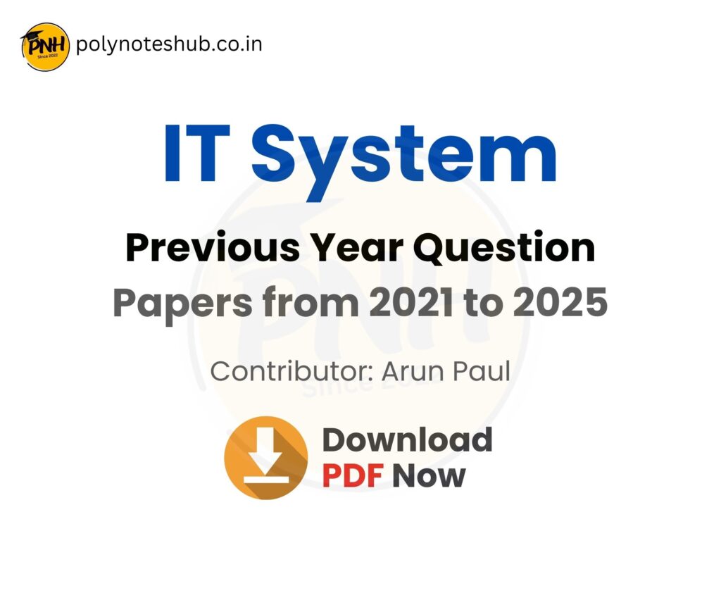 IT System Previous Year Question Papers from 2021 to 2025 of WBSCTE - poly notes hub