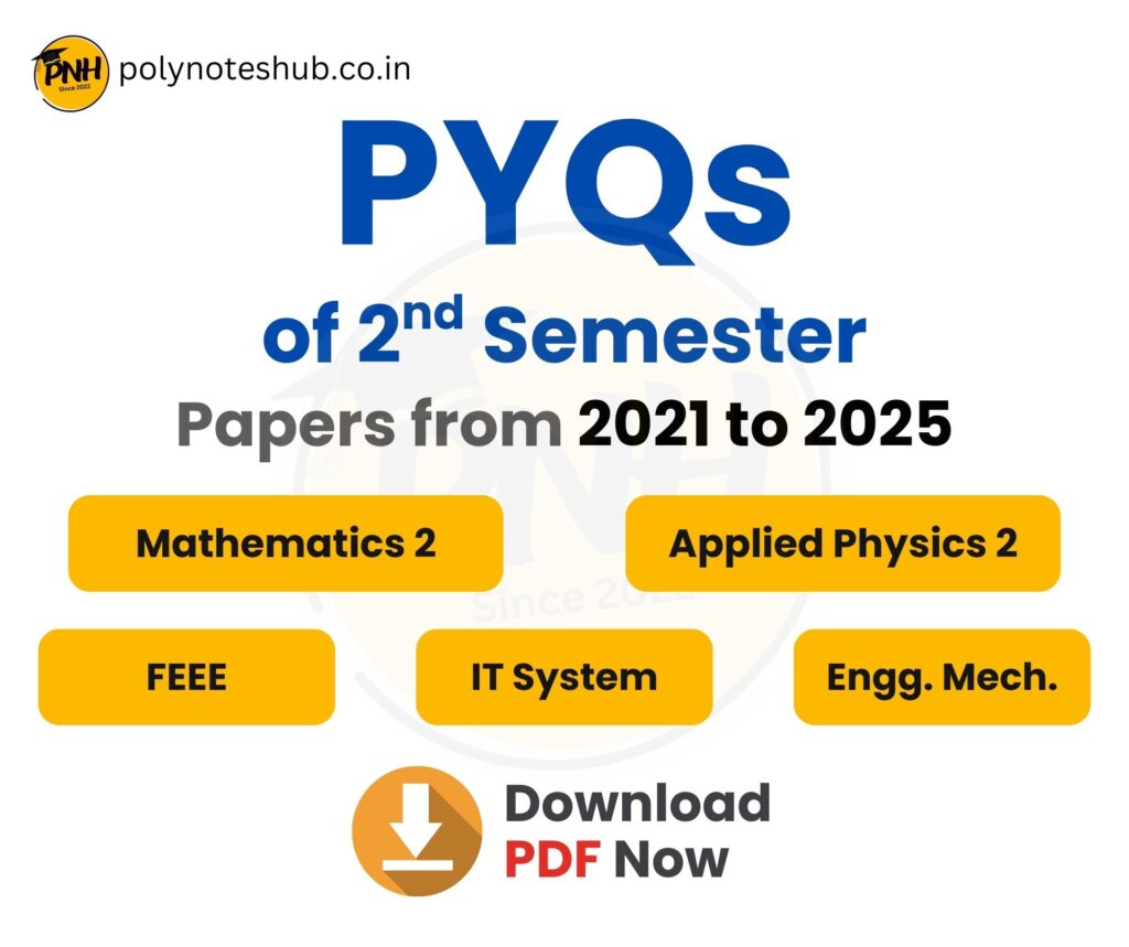 Last 5 Years Question Papers of Diploma 2nd Semester | WBSCTE | From 2021 to 2025 - poly notes hub