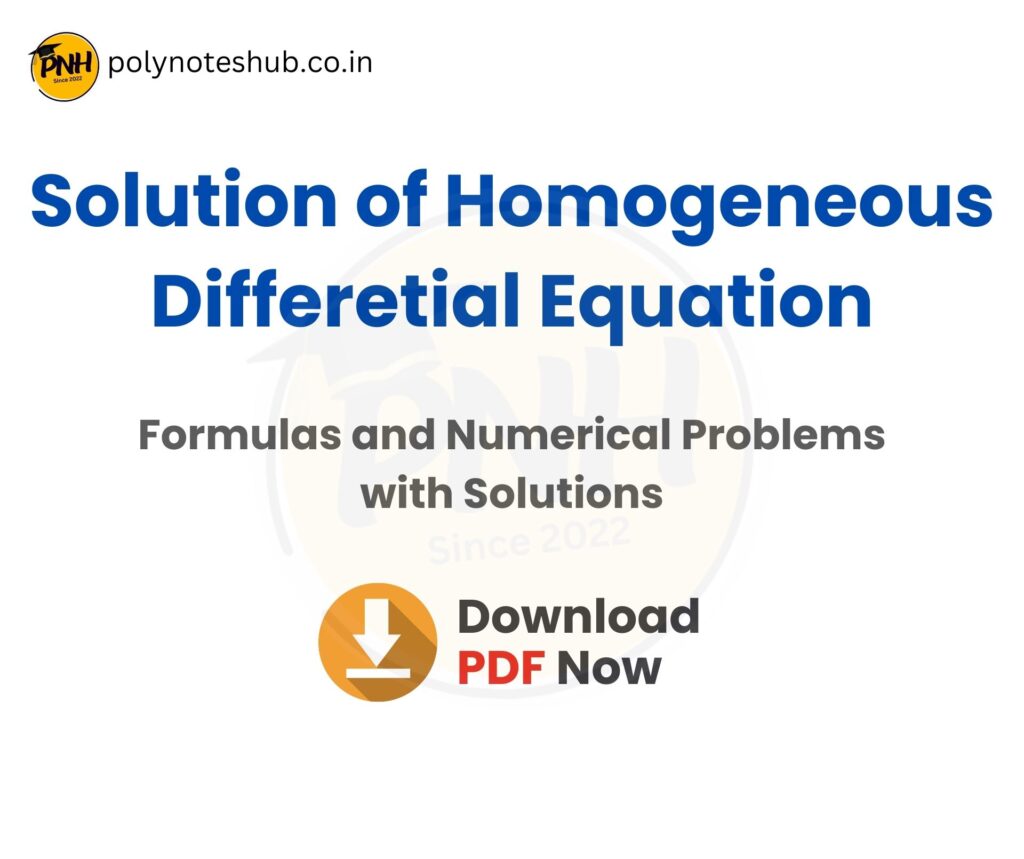 Homogeneous Differential Equation Questions and Answers PDF (Handwritten Notes) - poly notes hub