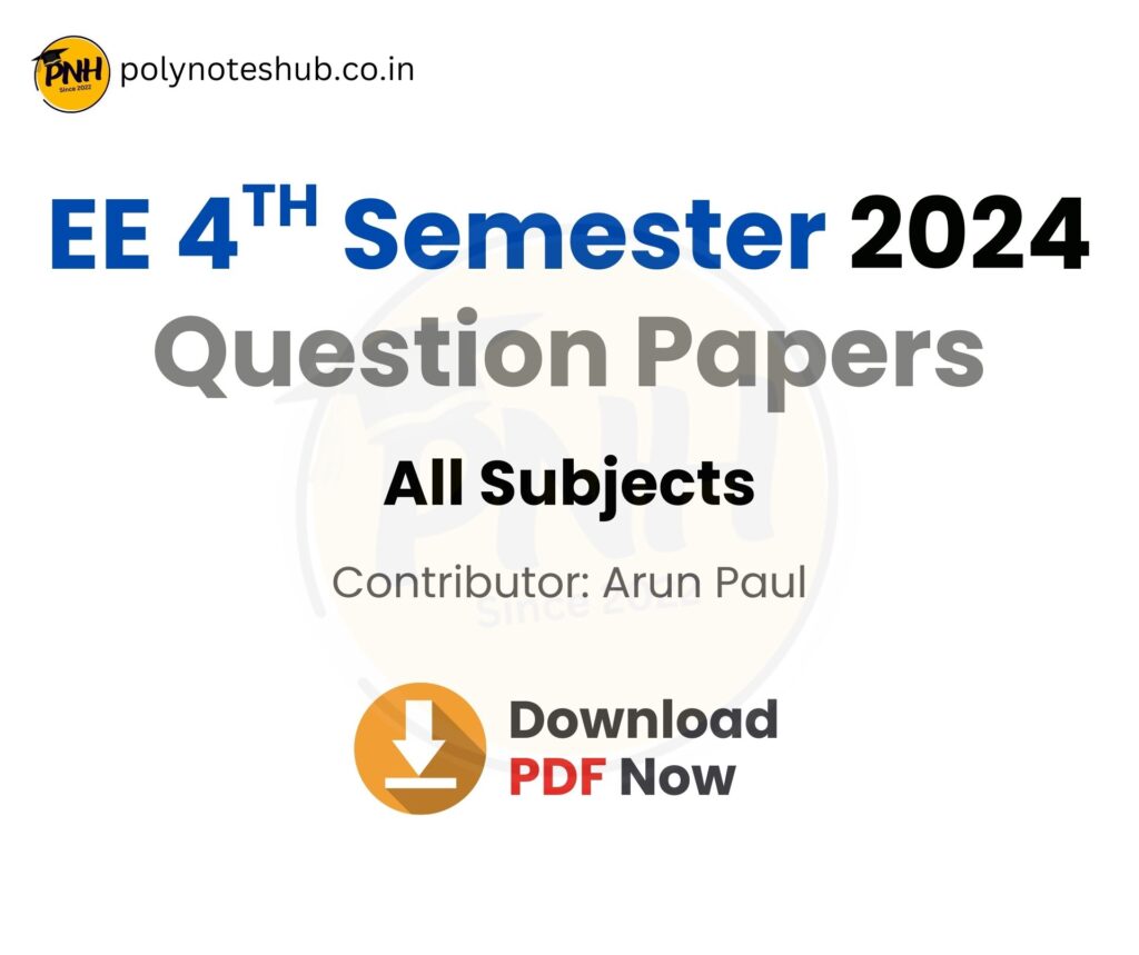 Download Electrical Engineering 4th Semester 2024 Question Papers PDFs | WBSCTE Board - poly notes hub