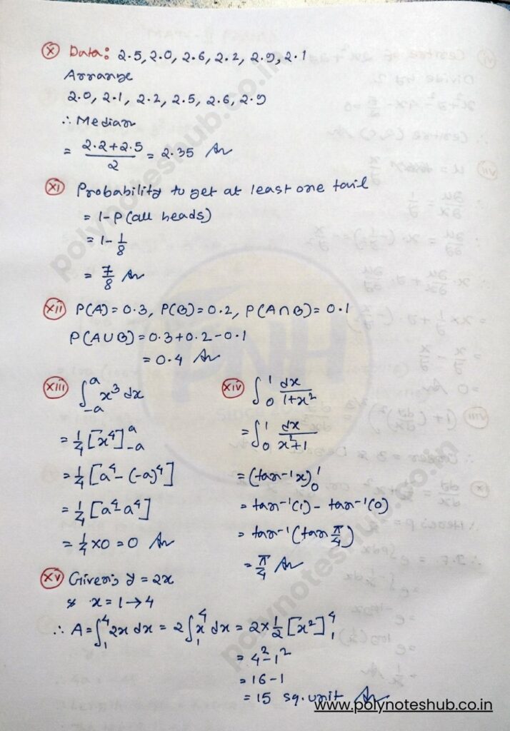 WBSCTE Mathematics 2 2025 Question Paper Solution PDF | New Topic - Poly Notes Hub