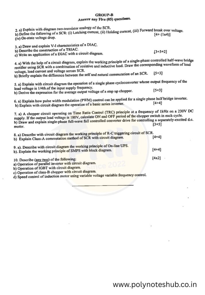 wbscte board ee 4th sem all subjects 2025 question papers - poly notes hub