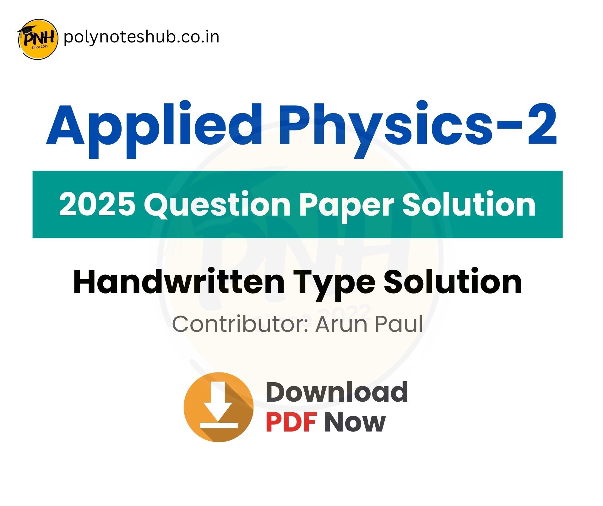 WBSCTE Applied Physics 2 2025 Question Paper Solution PDF - poly notes hub