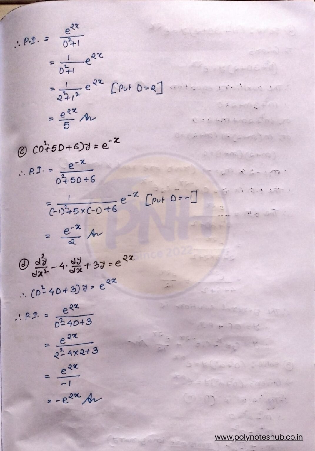 2nd Order Differential Equation Solution using Particular Integral (PI ...