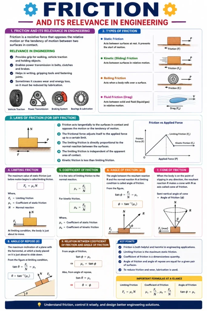 Download Engineering Mechanics Friction Notes PDF (Free) - poly notes hub