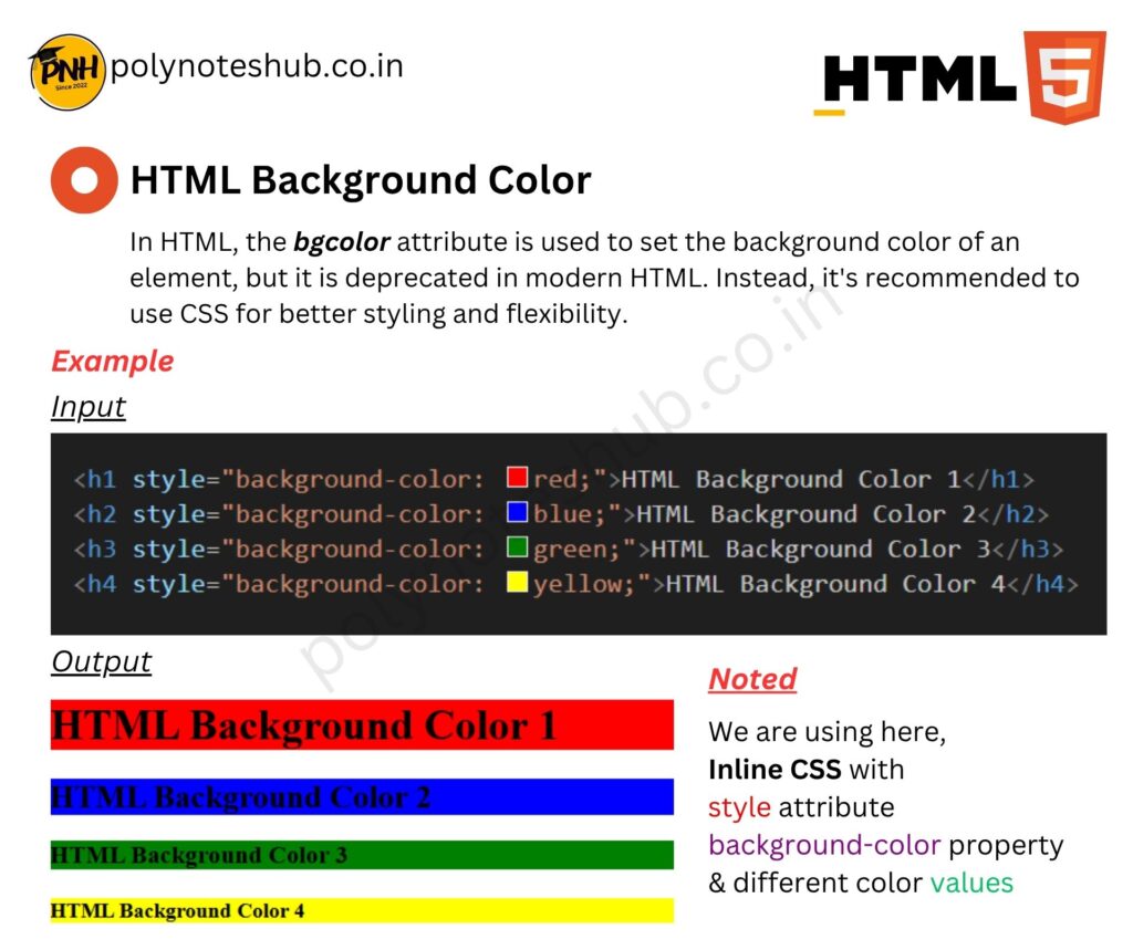 HTML Handwritten Notes PDF | Free Download | New Topic - Poly Notes Hub