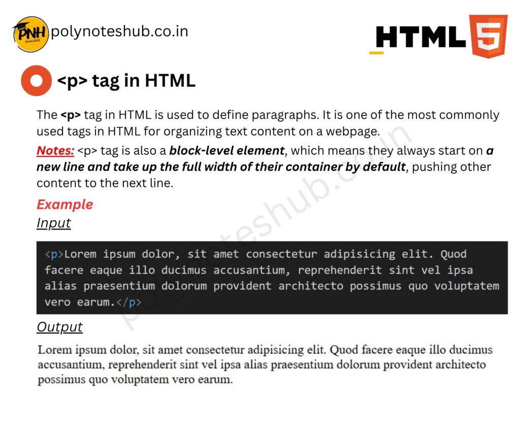 HTML Handwritten Notes PDF | Free Download | New Topic - Poly Notes Hub