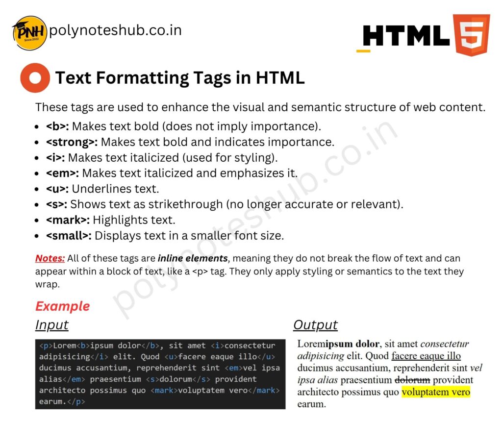 HTML Handwritten Notes PDF | Free Download | New Topic - Poly Notes Hub