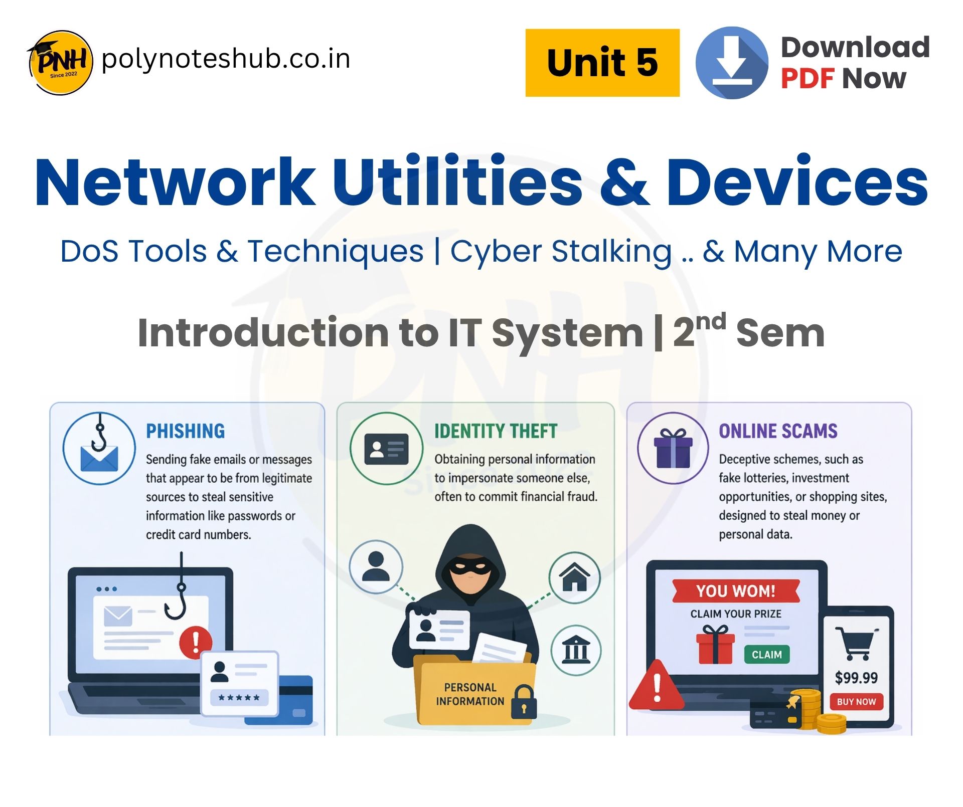 Network Utilities and Devices Notes PDF (Unit 5) | Introduction to IT System | New Topic Poly Notes Hub Download the Network Utilities and Devices Notes PDF (Unit 5) from the Introduction to IT System Subject - Poly Notes Hub