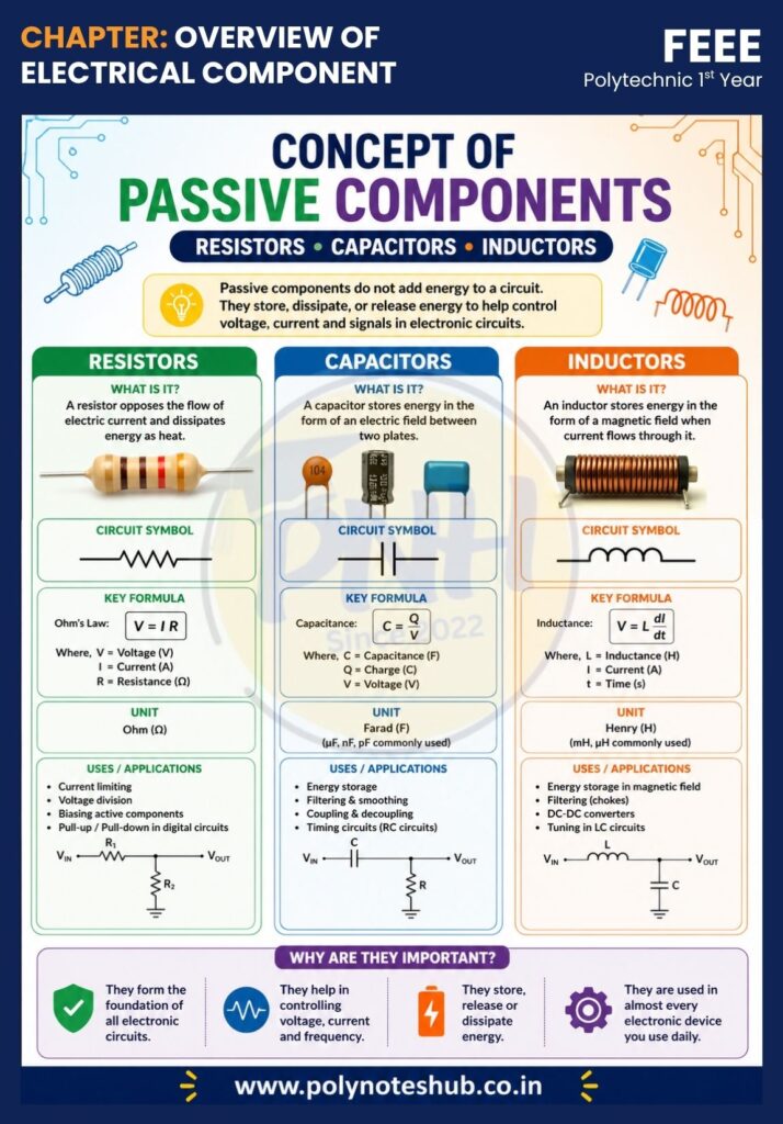 Overview of Electrical Components Notes PDF from FEEE Subject - poly notes hub