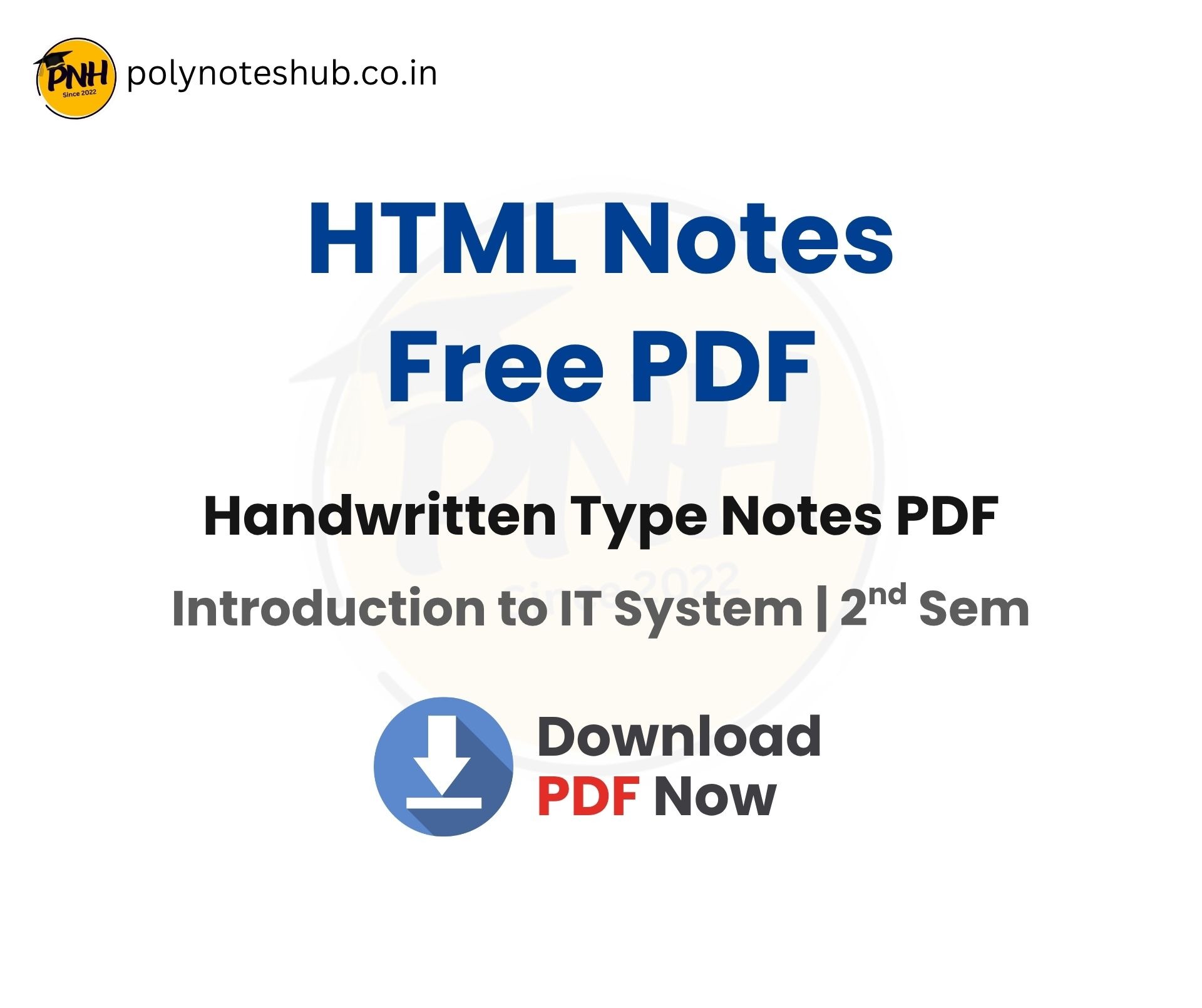Download HTML Handwritten Notes PDF (free download) - poly notes hub