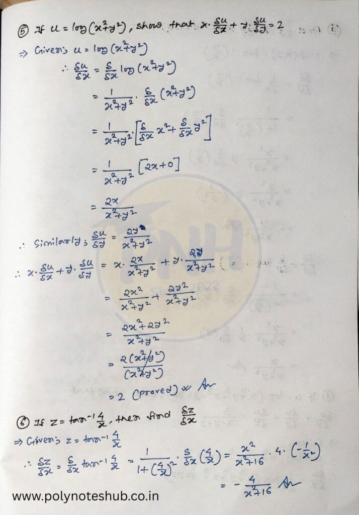 Partial Differentiation Problems and Solutions PDF | New Topic - Poly Notes Hub