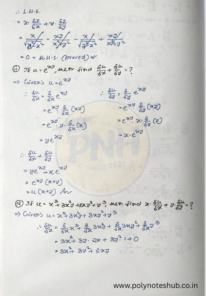 Partial Differentiation Problems and Solutions PDF | New Topic - Poly Notes Hub