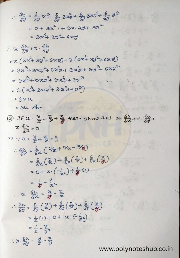 Partial Differentiation Problems and Solutions PDF | New Topic - Poly Notes Hub