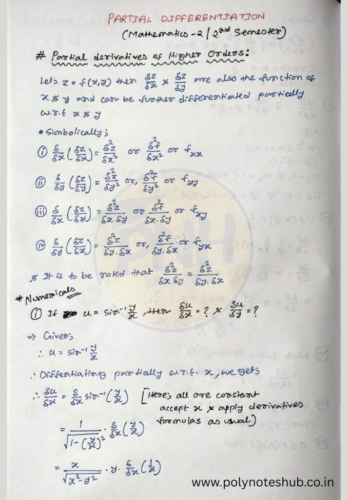 Partial Differentiation Problems and Solutions PDF | New Topic - Poly Notes Hub