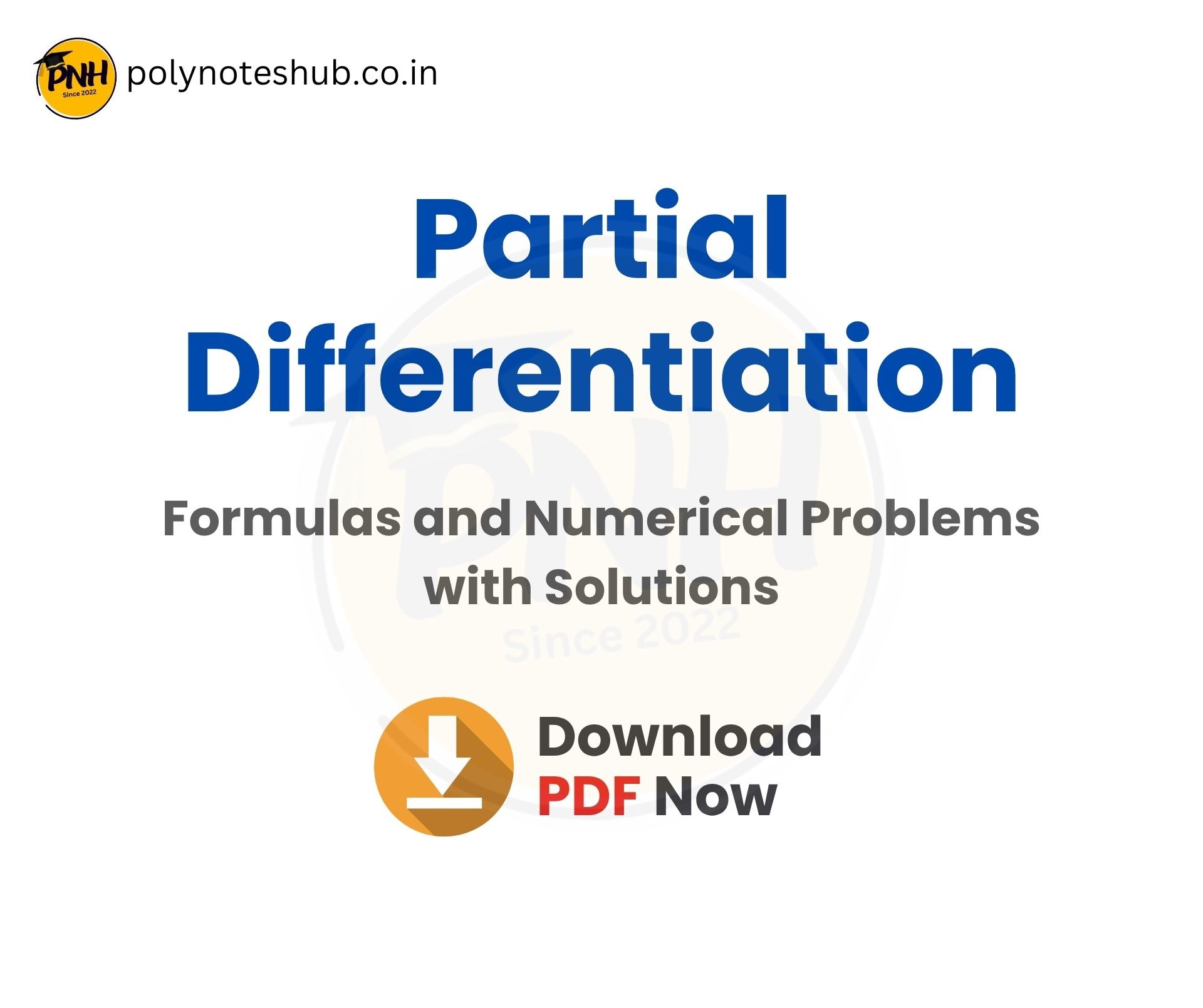 Partial Differentiation Problems and Solutions PDF - poly notes hub