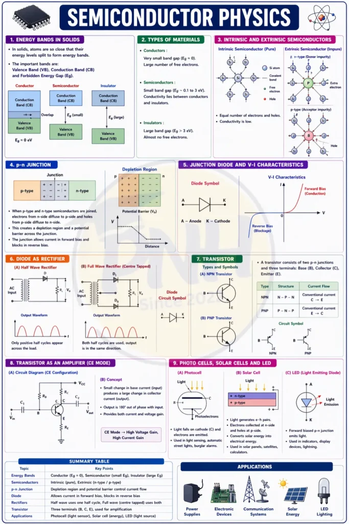 semiconductor physics notes pdf download​ for class 11, class 12, and polytechnic engineering students - poly notes hub