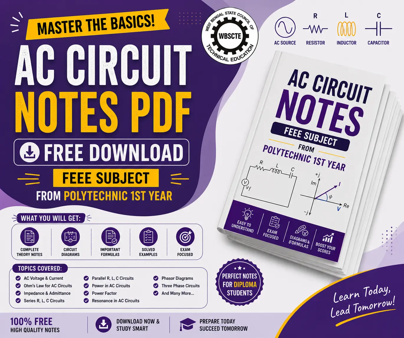 AC Circuits Notes PDF | Fundamentals of Electrical and Electronics Engineering Notes - Poly Notes Hub